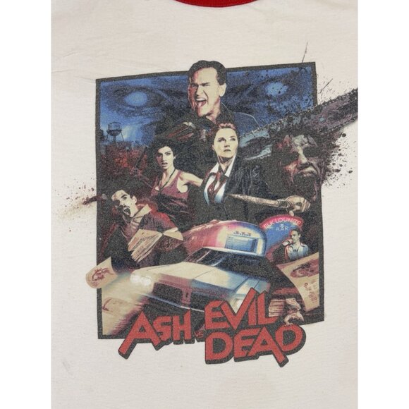 Vintage Y2K Ash Vs Evil Dead Horror TV Series Ringer Shirt Womens Medium Promo - Picture 7 of 15